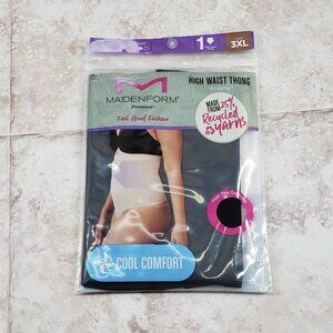 Black Cool Comfort Firm Flexees High Waist Thong MaidenForm Shapes Size 3XL